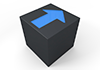 Blue / Box / Arrow ―― 3D Illustration ｜ Free Material ｜ Download