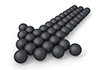 Black arrows / balls gathered / spheres ―― 3D illustrations ｜ Free materials ｜ Download