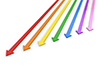 7 color lines / arrows / blue / orange ―― 3D illustrations ｜ Free materials ｜ Download