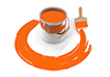 Orange paint ―― 3D illustration ｜ Free material ｜ Download