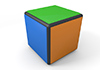 Blue ｜ Green ｜ Orange ｜ Cube ―― 3D Illustration ｜ Free Material ｜ Download