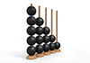 Black ｜ Ball ｜ Column ―― 3D Illustration ｜ Free Material ｜ Download